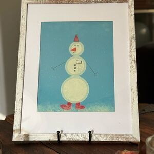 Christmas Home Decor Snowman Snow Whimsical Wall Art for Winter 11 x 14